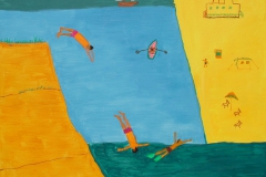 Wakacje 90x100cm, akryl, płótno